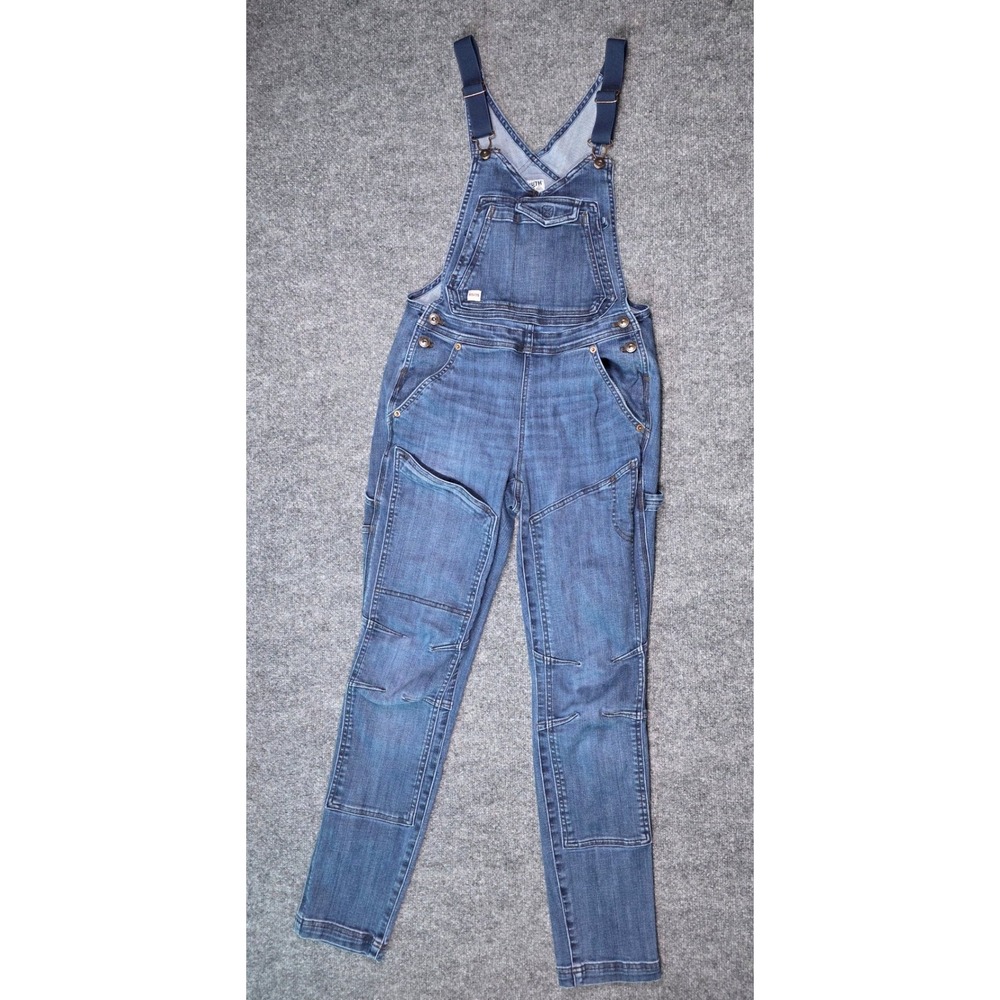 Duluth Trading Co Denim Overalls Womens 4 Regular Blue Stretch Bibs Workwear